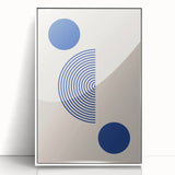 Boho Wall Art | Geometric Royal Blue Circles Print | Minimalist Canvas