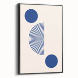 Boho Wall Art | Geometric Royal Blue Circles Print | Minimalist Canvas