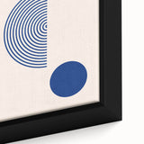 Boho Wall Art | Geometric Royal Blue Circles Print | Minimalist Canvas