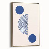 Boho Wall Art | Geometric Royal Blue Circles Print | Minimalist Canvas