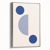 Boho Wall Art | Geometric Royal Blue Circles Print | Minimalist Canvas