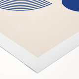 Boho Wall Art | Geometric Royal Blue Circles Print | Minimalist Canvas