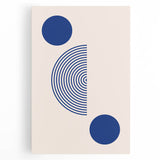 Boho Wall Art | Geometric Royal Blue Circles Print | Minimalist Canvas