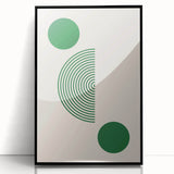 Boho Chic Wall Hanging - Green Geometric Bohemian Canvas Art Print