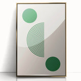 Boho Chic Wall Hanging - Green Geometric Bohemian Canvas Art Print