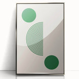 Boho Chic Wall Hanging - Green Geometric Bohemian Canvas Art Print