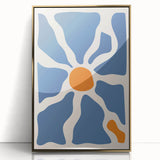 Boho Chic Wall Art - Abstract Blue and Orange Bohemian Canvas Print