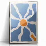 Boho Chic Wall Art - Abstract Blue and Orange Bohemian Canvas Print