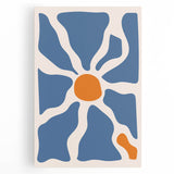 Boho Chic Wall Art - Abstract Blue and Orange Bohemian Canvas Print