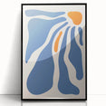 Bohemian Wall Art - Abstract Blue and Orange Flowing Boho Canvas Print