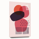 Boho Wall Art - Abstract Red and Pink Geometric Bohemian Canvas Print