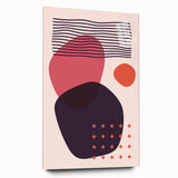 Boho Wall Art - Abstract Red and Pink Geometric Canvas Print for Interiors