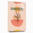 Abstract Boho Wall Art - Earthy Tones with Nature-Inspired Sun Design