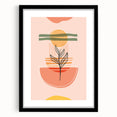 Abstract Boho Wall Art - Earthy Tones with Nature-Inspired Sun Design
