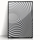 Optical Illusion Art - Black and White Geometric Spiral Design