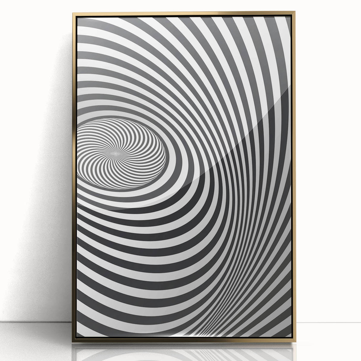 Optical Illusion Art - Black and White Geometric Spiral Design