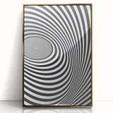 Optical Illusion Art - Black and White Geometric Spiral Design