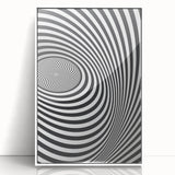 Optical Illusion Art - Black and White Geometric Spiral Design