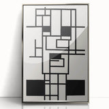 Bohemian Wall Art - Black & White Eclectic Boho Decor with Geometric Style