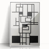 Bohemian Wall Art - Black & White Eclectic Boho Decor with Geometric Style