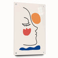 Bohemian Line Art - Eclectic Boho Decor Canvas with Abstract Face Design