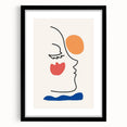 Bohemian Line Art - Eclectic Boho Decor Canvas with Abstract Face Design