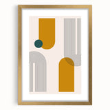 Modern Bohemian Wall Art - Geometric Boho Decor Canvas with Mustard and Teal Accents