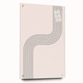 Minimalist Bohemian Wall Art - Geometric Boho Decor Canvas with Curved Lines
