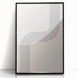 Minimalist Bohemian Wall Art - Geometric Boho Decor Canvas with Curved Lines