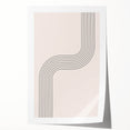 Minimalist Bohemian Wall Art - Geometric Boho Decor Canvas with Curved Lines