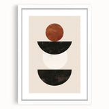 Minimalist Bohemian Wall Art - Geometric Boho Decor Canvas with Earthy Tones