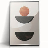 Minimalist Bohemian Wall Art - Geometric Boho Decor Canvas with Earthy Tones