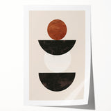 Minimalist Bohemian Wall Art - Geometric Boho Decor Canvas with Earthy Tones
