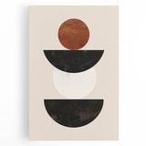Minimalist Bohemian Wall Art - Geometric Boho Decor Canvas with Earthy Tones