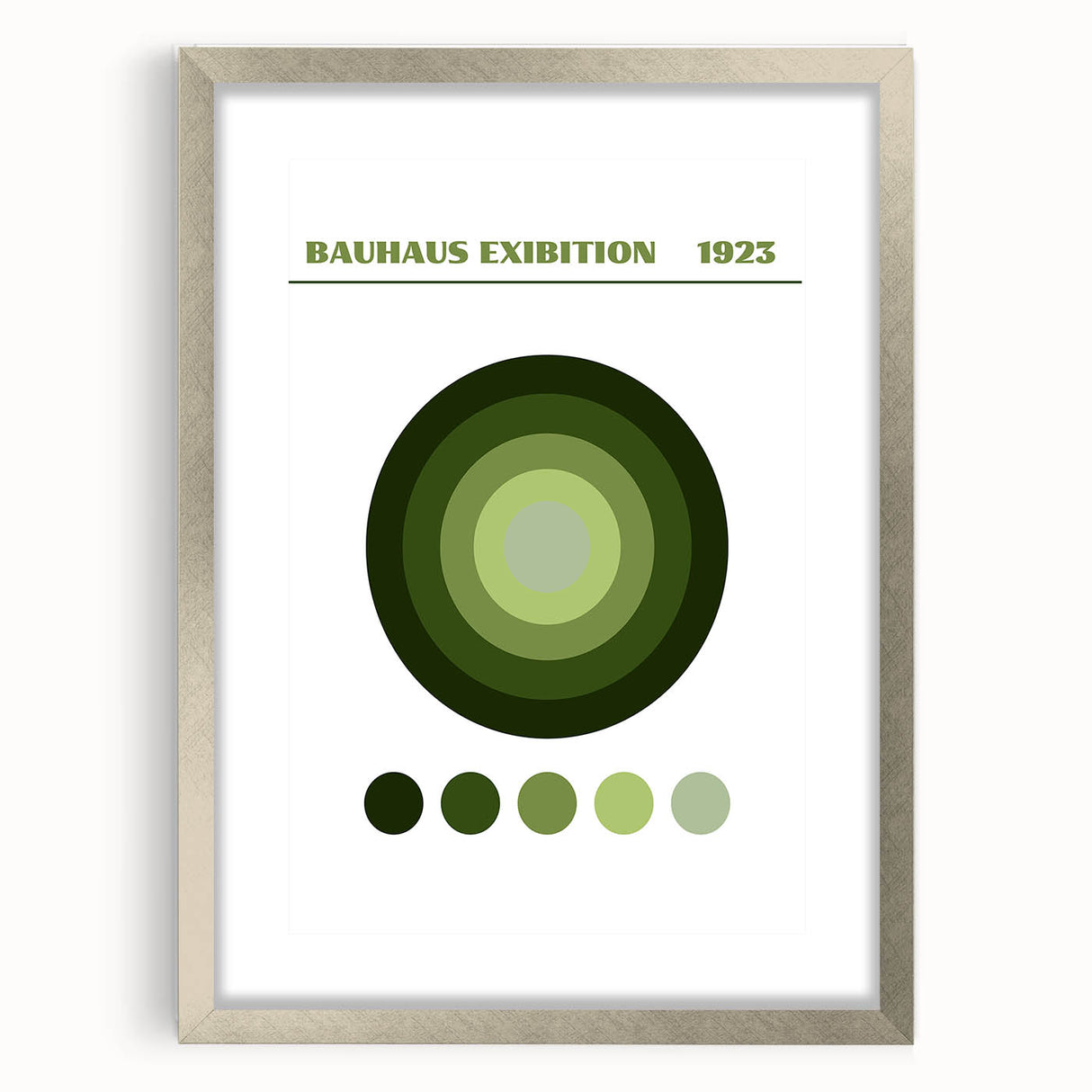 Bohemian Green Circle Art | Eclectic Bauhaus Boho Decor Canvas Print