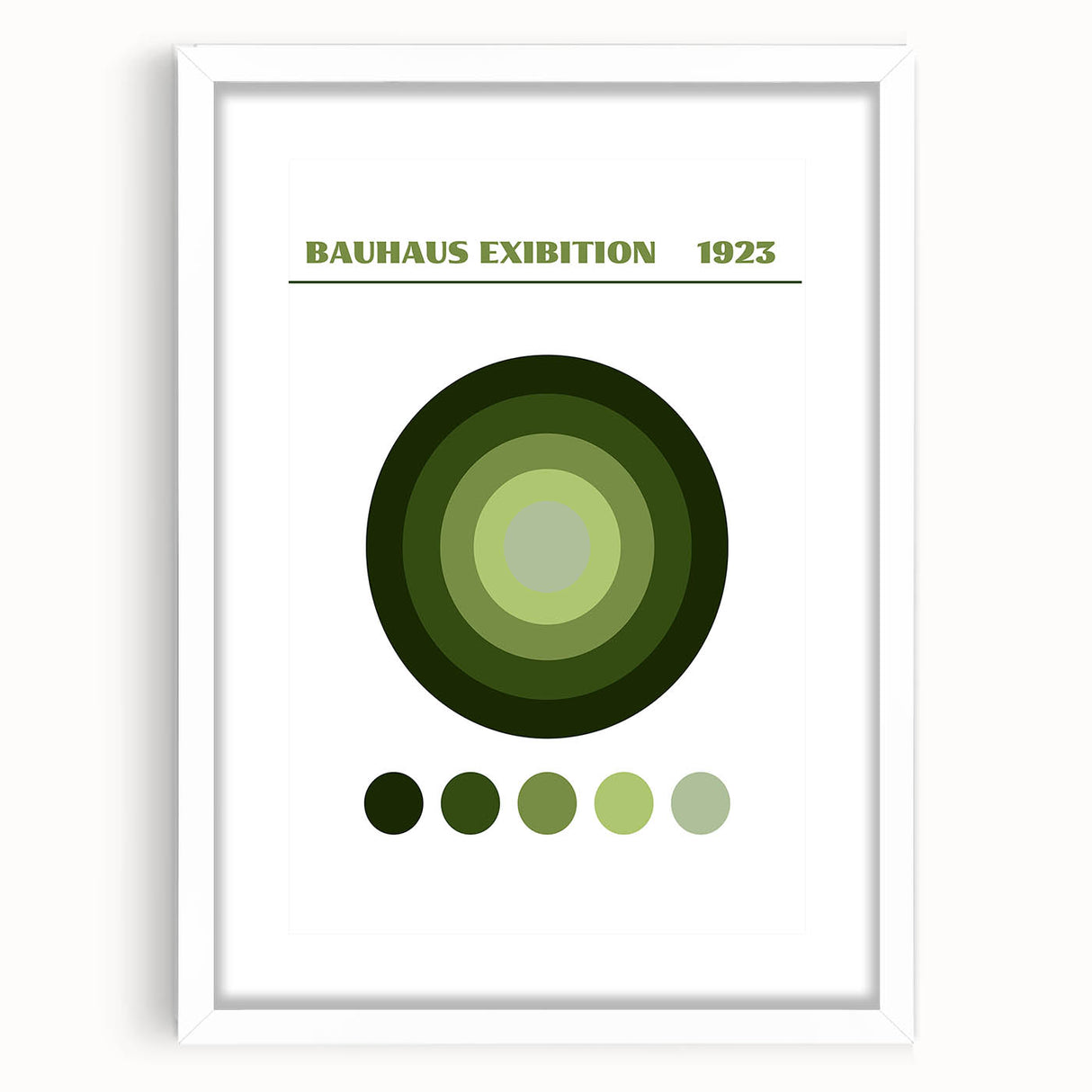 Bohemian Green Circle Art | Eclectic Bauhaus Boho Decor Canvas Print