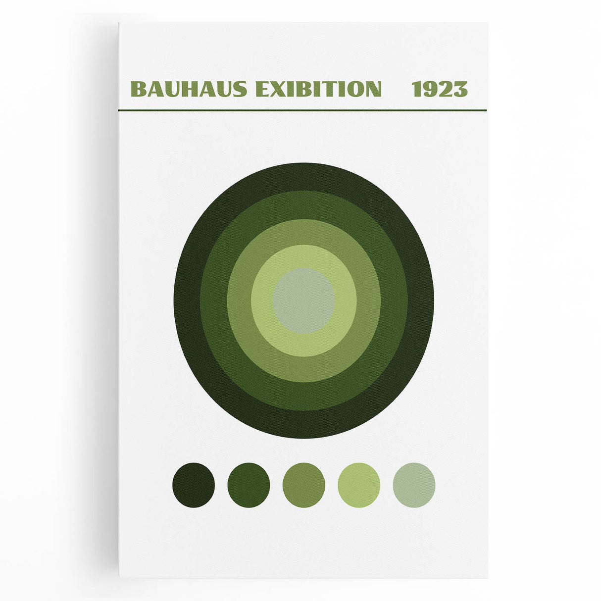 Bohemian Green Circle Art | Eclectic Bauhaus Boho Decor Canvas Print