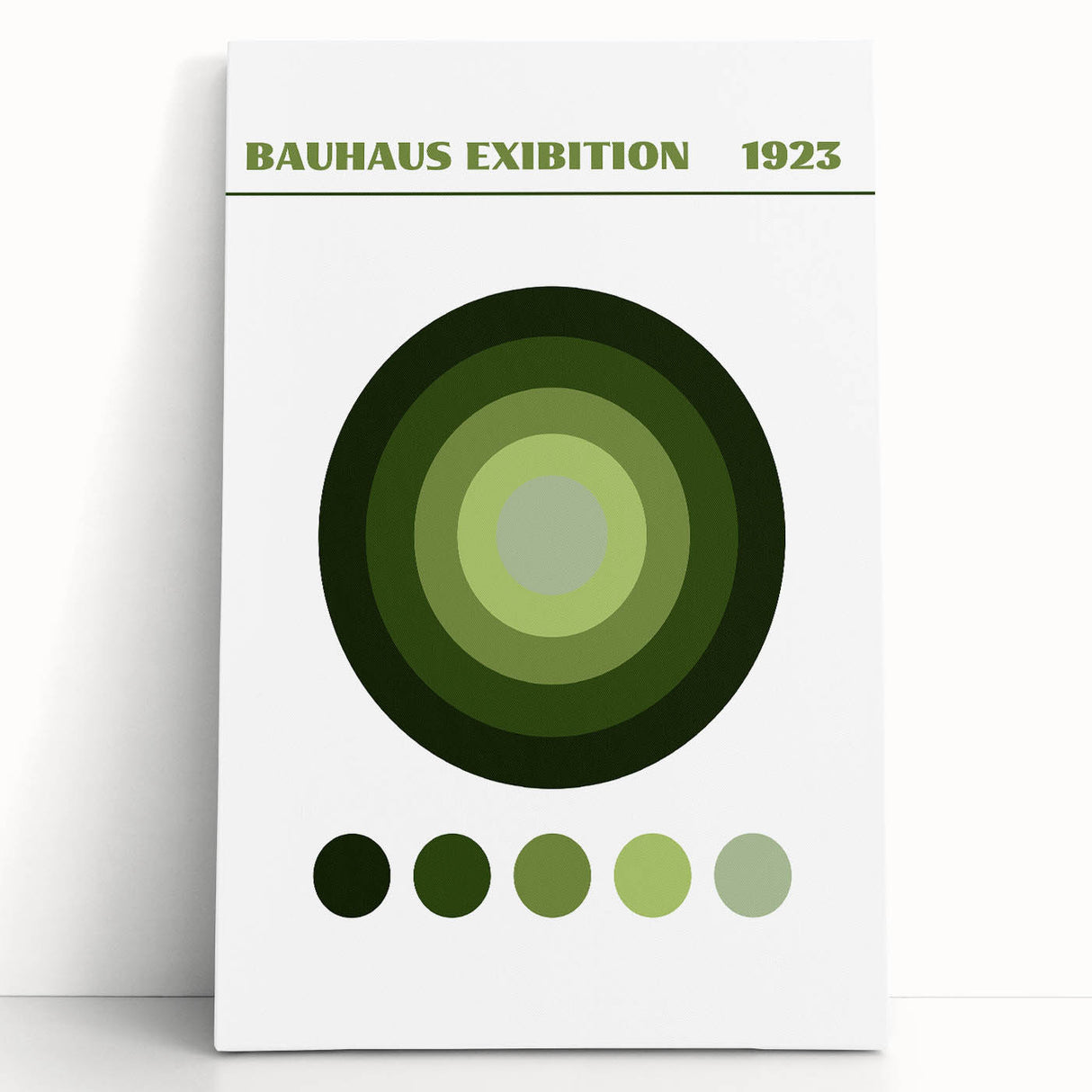 Bohemian Green Circle Art | Eclectic Bauhaus Boho Decor Canvas Print