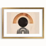 Boho Wall Art - Bold Geometric Circle and Arch Bohemian Canvas Design