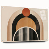 Boho Geometric Wall Art - Earthy Arch and Circle Bohemian Canvas Print