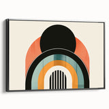 Bohemian Wall Art | Retro Bauhaus Arches Boho Canvas | Eclectic Art Print