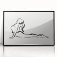 Bohemian Wall Art - Minimalist Line Art Nude in Relaxed Pose Canvas