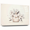 Boho Wall Decor - Elegant Floral Perfume Bottle Bohemian Canvas Art
