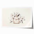 Boho Wall Decor - Elegant Floral Perfume Bottle Bohemian Canvas Art