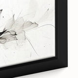 Bohemian Wall Art - Abstract Black and White Floral Boho Canvas Decor