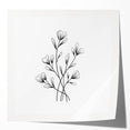 Bohemian Wall Art | Minimalist Floral Boho Decor Canvas | Eclectic Art Print