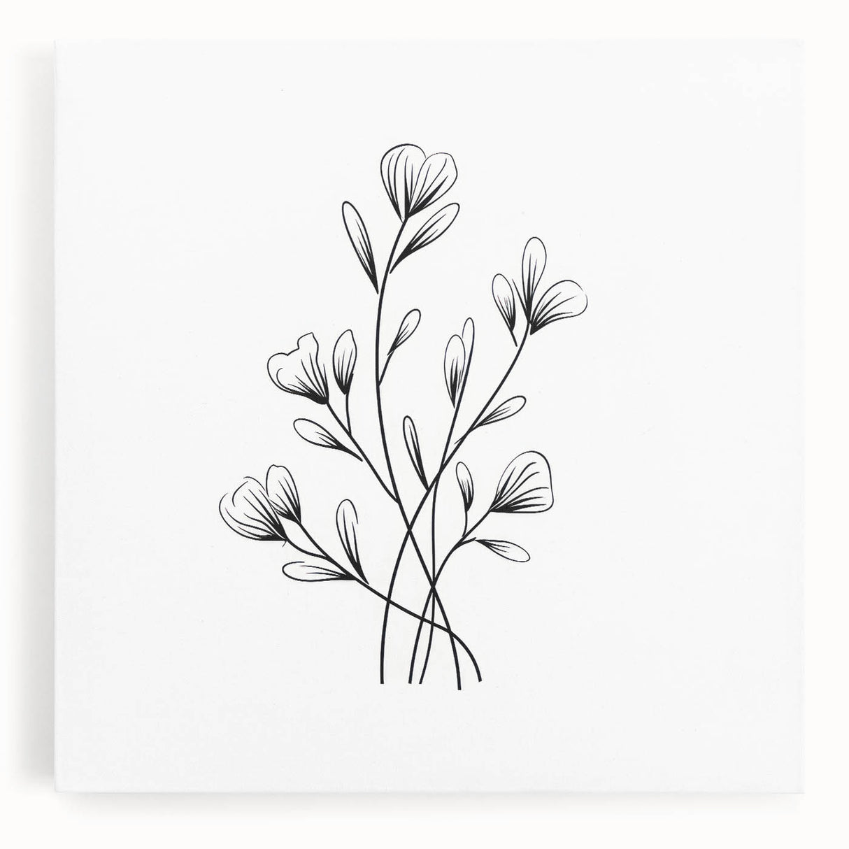 Bohemian Wall Art | Minimalist Floral Boho Decor Canvas | Eclectic Art Print