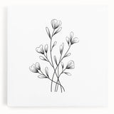 Bohemian Wall Art | Minimalist Floral Boho Decor Canvas | Eclectic Art Print
