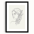 Bohemian Wall Art | Feminine Line Drawing with Botanical Elements | Modern Art