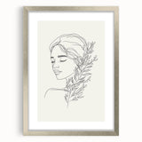 Bohemian Wall Art | Feminine Line Drawing with Botanical Elements | Modern Art